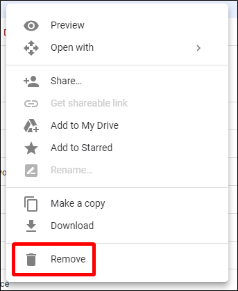 remove quick access google drive